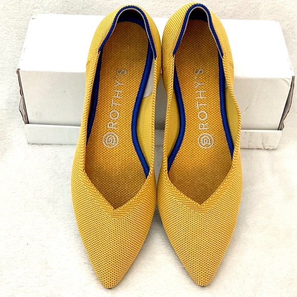 ROTHY'S Marigold Pointed Toe Ballerina Shoes Knit Washable slip on  Size 8 - Picture 4 of 13